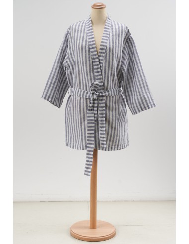 Accappatoio kimono in lino stropicciato Linee LaFabbricadelLino